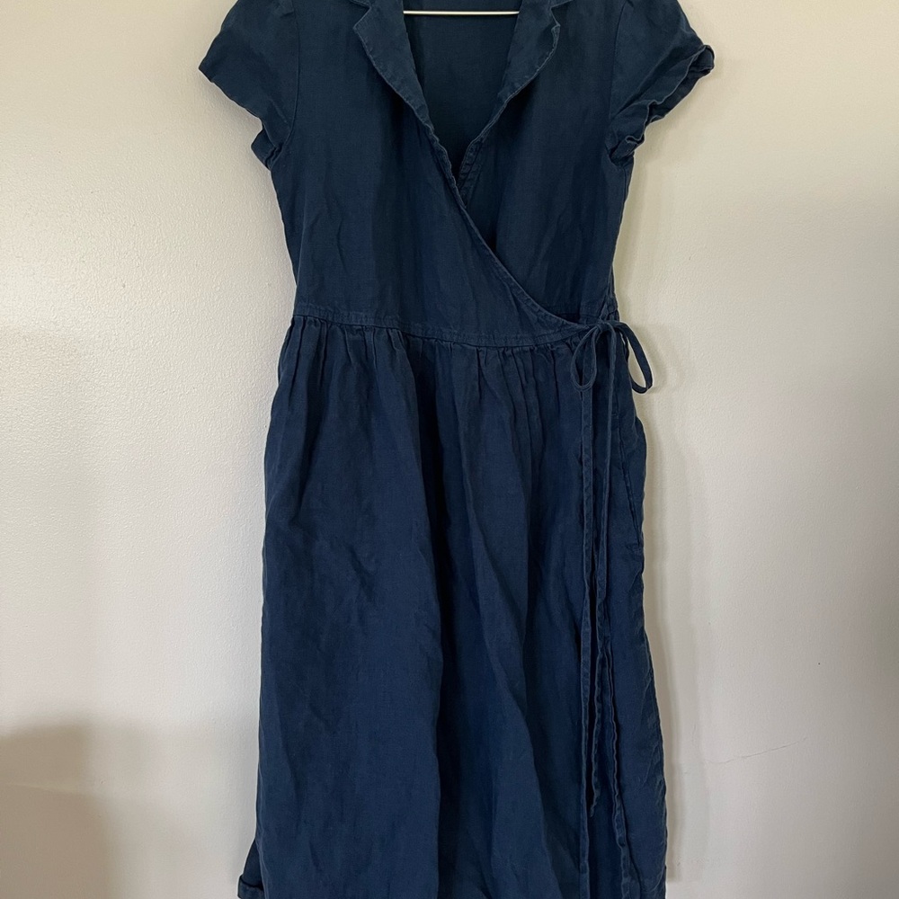 Elegant Navy Wrap Dress